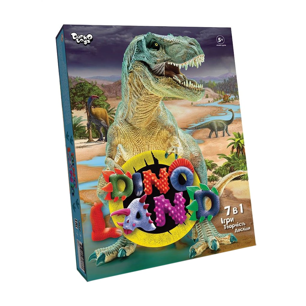 Дитячий набір ігор та ігрових предметів Danko Toys Dino Land 7 в 1, від 5 років (DL-01-01U)